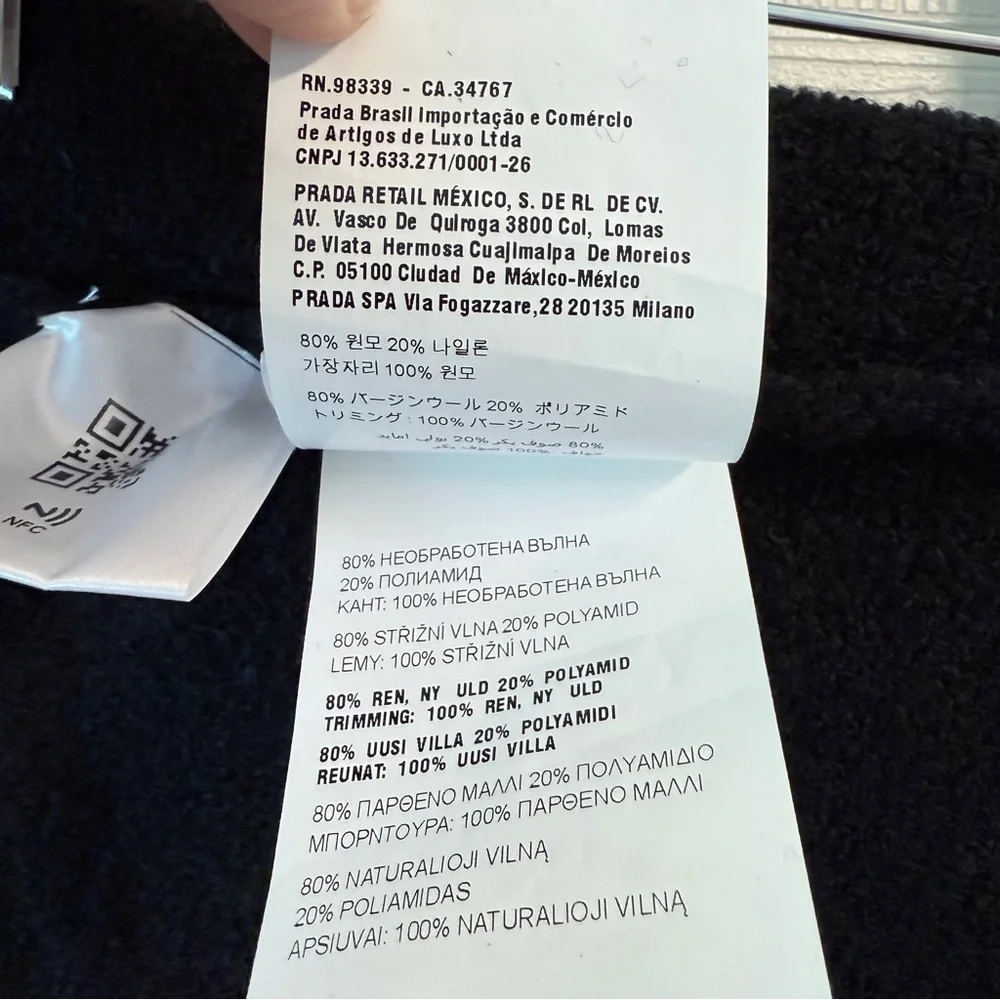 Miu Miu Bouclé Wool Mini Skirt Black Stretch Made in Italy IT 36 XS - Picture 13 of 17